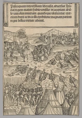 Capitulation of a French City, plate 12 from Historical Scenes from the Life of Emperor Maximilian I from the Triumphal Arch — Wolf Traut