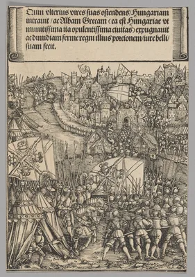 Hungarian Campaign, plate 14 from Historical Scenes from the Life of Emperor Maximilian I from the Triumphal Arch — Hans Springinklee