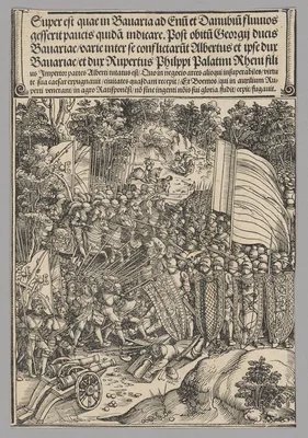 Bavarian War, plate 18 from Historical Scenes from the Life of Emperor Maximilian I from the Triumphal Arch — Wolf Traut