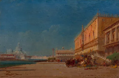 Venice from the Riva looking toward the Piazzale San Marco — Félix Ziem