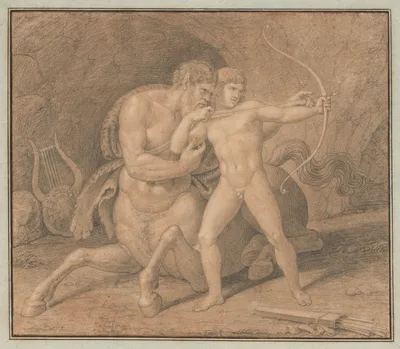 Chiron Teaching Achilles to Shoot with the Bow — Bertel Thorvaldsen