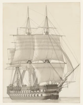 Vessel of the Russian Line (Vaisseau de ligne russe) — Christoffer Wilhelm Eckersberg