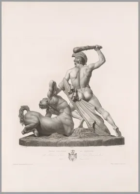 Theseus and Centaur, Back View, from Oeuvre de Canova — Antonio Canova