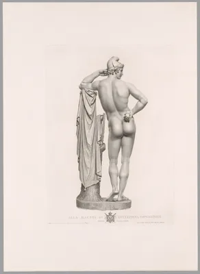 Paris Leaning on Tree Stump, Back View, from Oeuvre de Canova — Antonio Canova