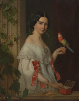 Untitled (Lady with a Parakeet) — Auguste Alexis Canzi