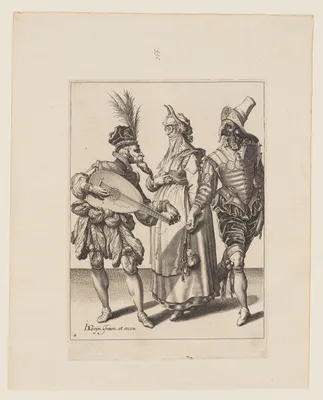 A Couple Addressed by a Lute Player, from The Masquerades — Jacob de Gheyn II