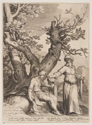 Ahajah Divides his Cloak into Twelve Parts, from Four Scenes from the Life of the Prophets, Isaiah, Ahajah and Elisha — Jan Saenredam
