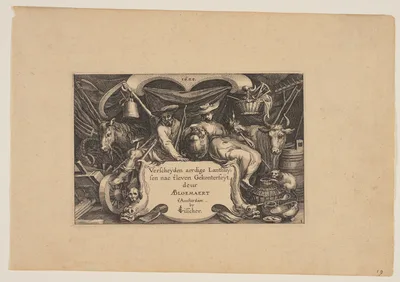 Title-page, from Landscapes (Verscheyden aerdige Lanthuysen...) — Claes Janszoon Visscher II