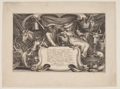 Title-plate, from Landscapes with Farmhouses — Boetius à Bolswert