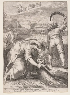 Summer (Peasants Harvesting Wheat), from The Four Seasons — Jan Saenredam