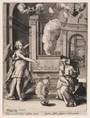 The Annunciation of John's Birth to Zacharias — Adriaen Collaert
