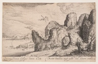 Landscape with the Fall of Icarus, from Landscapes — Jacob de Gheyn II
