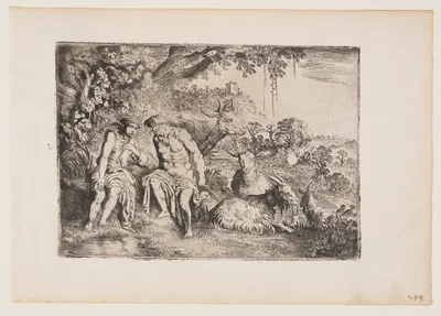 Mercury Lulling Argus to Sleep, plate 4 from The Story of Mercury and Argus — Moses van Uyttenbroeck