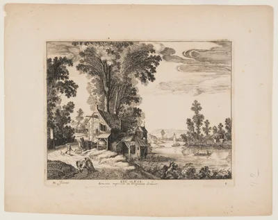 The Samaritan Approaches the Inn, from Landscapes with the Story of the Good Samaritan — Simon Frisius