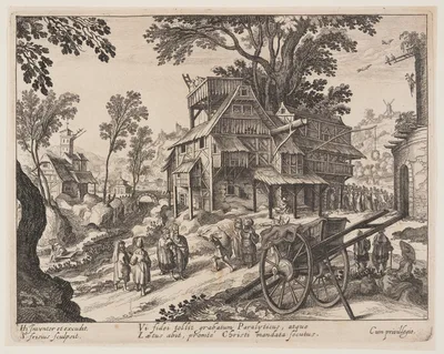 Healing of the Paralytic, from Landscapes with Scenes from the Life of Christ — Simon Frisius