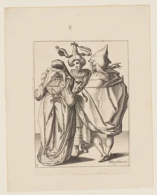 A Couple Addressing a Gesticulating Young Man, from The Masquerades — Jacob de Gheyn II