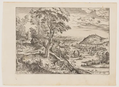 Cephalus and Procris, from Landscapes with Biblical and Mythological Scenes — Hieronymus Cock