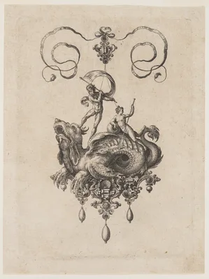 Designs for Pendants with Sea Monsters — Adriaen Collaert