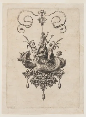 Renaissance Jeweled Pendant Sea Monsters — Adriaen Collaert