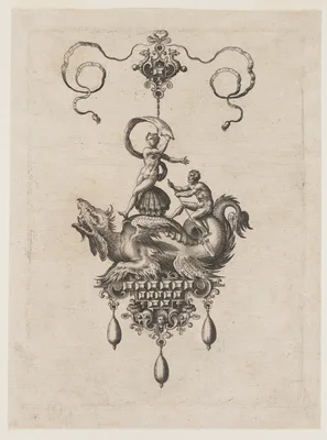 Renaissance Jeweled Pendant Sea Monsters — Adriaen Collaert