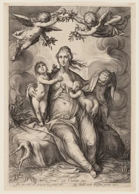 Charity, from Three Cardinal Virtues — Jan Saenredam