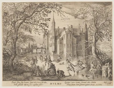 Zuylen - Winter, from The Seasons, View of Castles in the Vicinity of Amsterdam — Hessel Gerritsz