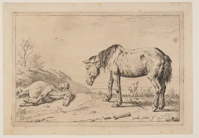 The Worn-Out Horse, (La Mazette), from Series of Horses — Paulus Potter
