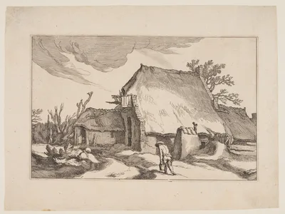 Plate 5, from Landscapes with Farmhouses — Boetius à Bolswert