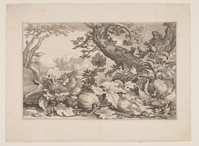 Plate 13, from Landscapes with Farmhouses — Boetius à Bolswert