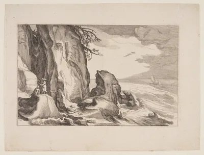 Plate 19, from Landscapes with Farmhouses — Boetius à Bolswert