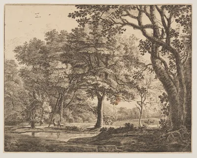 Plate. 6, from Six Views in the Wood of The Hague — Roelant Roghman