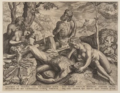 Adam and Eve Lamenting the Death of Abel — Cornelis Cort