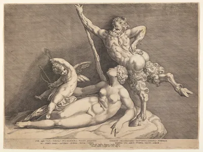 Venus and Cupid with a Satyr — Adriaen de Weerdt
