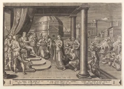 The Queen of Sheba before Solomon — Dirck Volckertszoon Coornhert