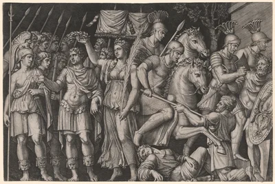 Trajan Crowned by Victory — Marcantonio Raimondi
