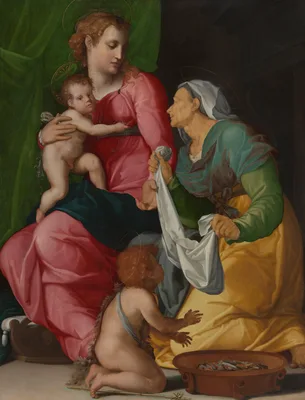 Madonna and Child with Saints Elizabeth and John the Baptist — Jacopino del Conte