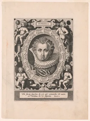 Superbia, plate 1 from The Seven Vices — Hieronymus Wierix