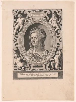 Luxuria, plate 3 from The Seven Vices — Hieronymus Wierix