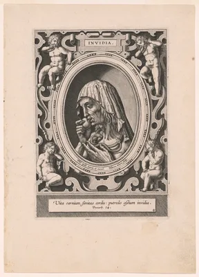 Invidia, plate 4 from The Seven Vices — Hieronymus Wierix