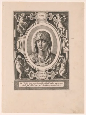 Fides, plate 1 from The Seven Virtues — Hieronymus Wierix