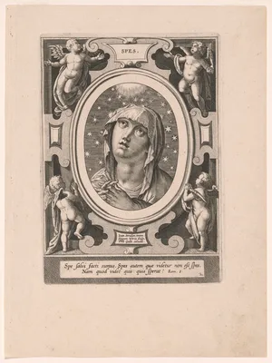 Spes, plate 2 from The Seven Virtues — Hieronymus Wierix