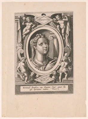 Fortitudo, plate 6 from The Seven Virtues — Hieronymus Wierix