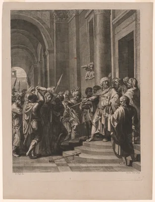 Jesus Wrapped in the Robe of Fools, plate 12 from The Passion of Christ — Claudine Bouzonnet-Stella