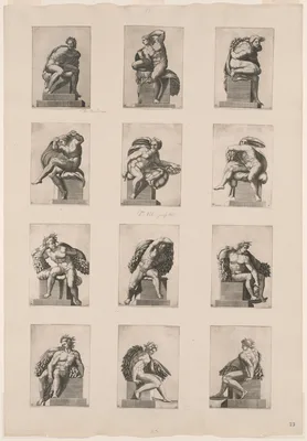 Figures from the Ceiling of the Sistine Chapel — Adamo Scultori