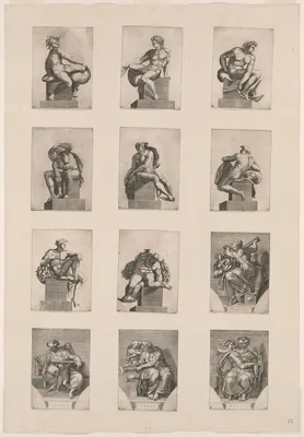 Figures from the Ceiling of the Sistine Chapel — Adamo Scultori