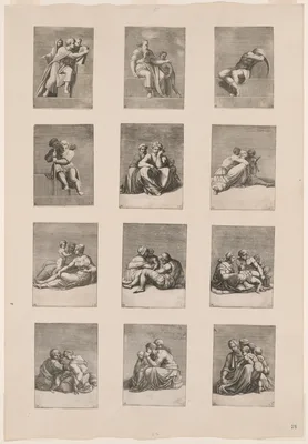 Figures from the Ceiling of the Sistine Chapel — Adamo Scultori