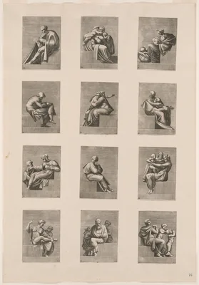 Figures from the Ceiling of the Sistine Chapel — Adamo Scultori