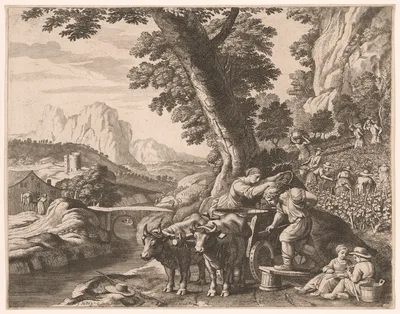 The Harvest, Plate 10 from Pastorales — Claudine Bouzonnet-Stella