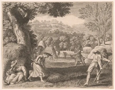 Haymaking, Plate 1 from Pastorales — Claudine Bouzonnet-Stella