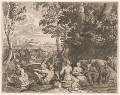 Country Meal, Plate 3 from Pastorales — Claudine Bouzonnet-Stella